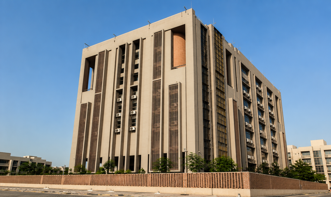 Vertical GFRC Fins for School Facade