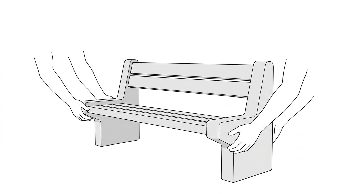 Concrete bench Installation