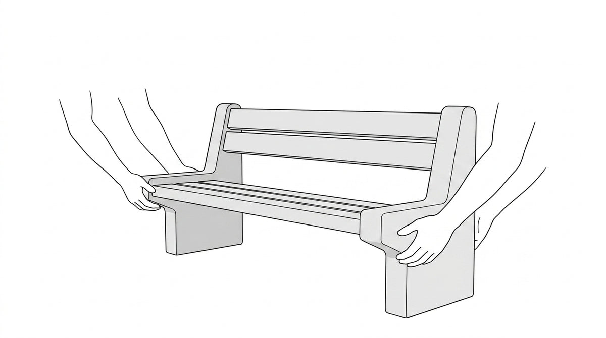 Concrete bench Installation